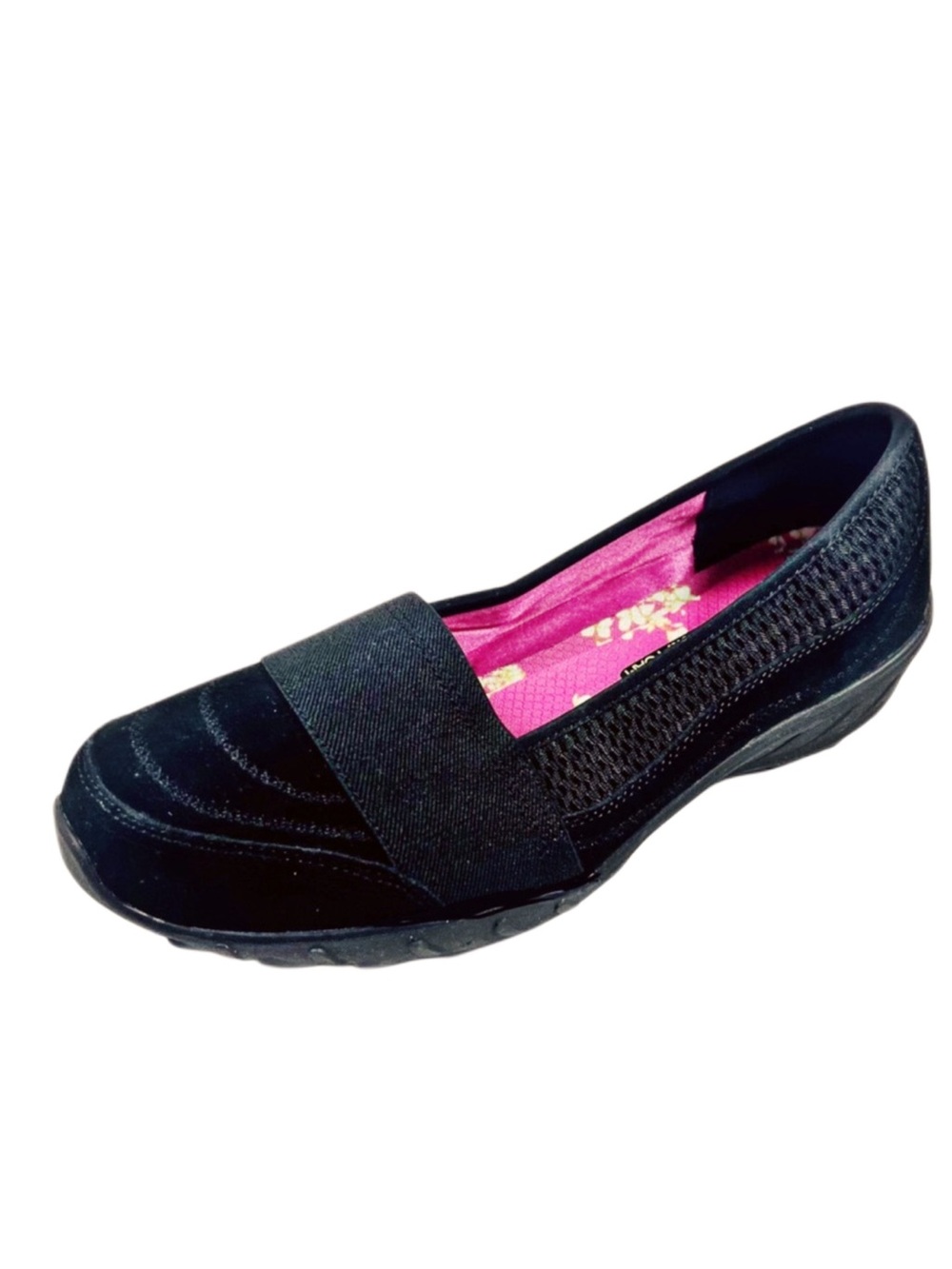Skechers Womans Black Suede relaxed Fit Loafer Sz 9